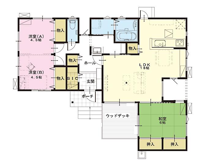 Floor plan. (No. 14 land model house), Price 26,970,000 yen, 3LDK, Land area 207.61 sq m , Building area 90.67 sq m