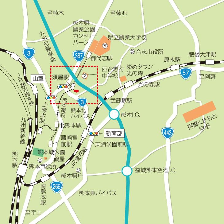 Local guide map. access
