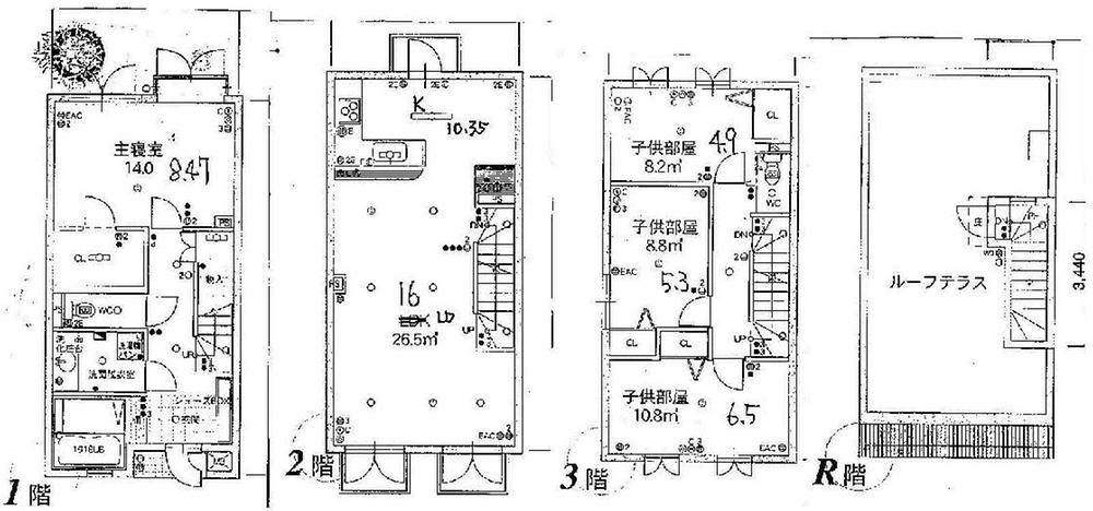 Floor plan. 4LDK, Price 23.8 million yen, Footprint 125.21 sq m