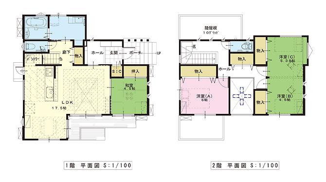 Floor plan. 37,980,000 yen, 4LDK, Land area 155.14 sq m , Floor plan of the building area 120.96 sq m model house.