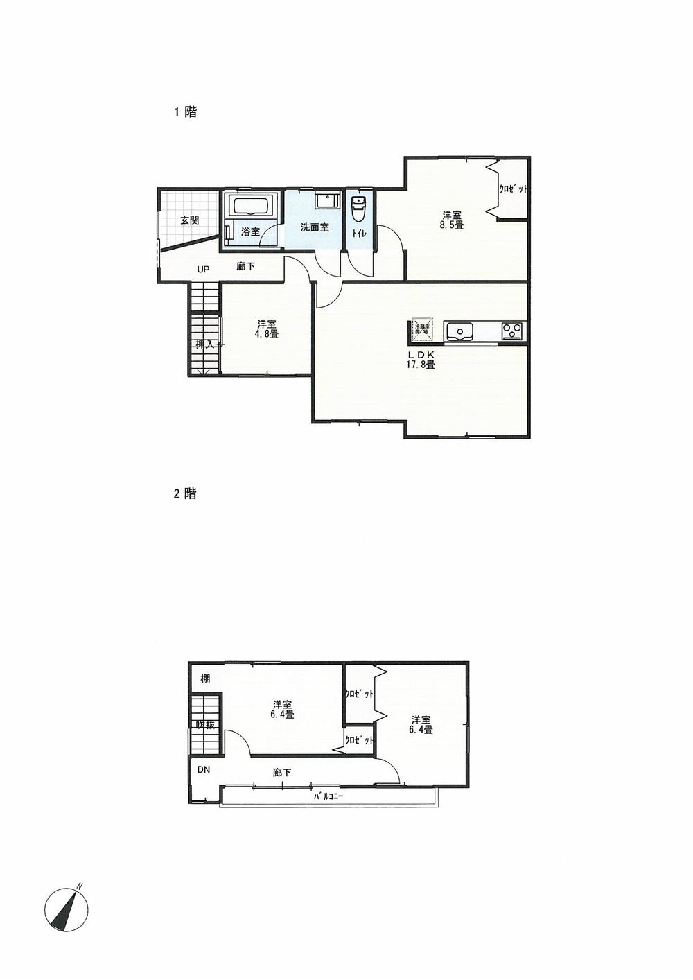 Floor plan. 19,980,000 yen, 4LDK, Land area 161.71 sq m , Building area 107.76 sq m