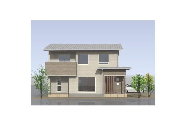 Rendering (appearance). No. 13 land model house soon construction will begin. It is scheduled for completion next February.