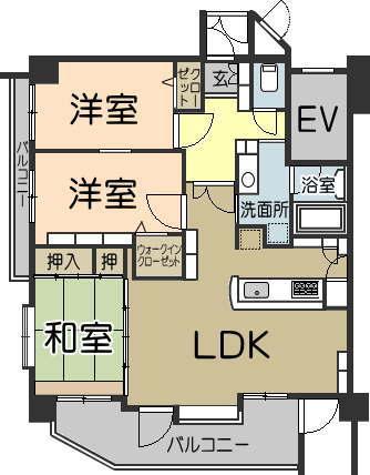 Floor plan. 3LDK + S (storeroom), Price 20 million yen, Occupied area 82.61 sq m , Balcony area 14.72 sq m