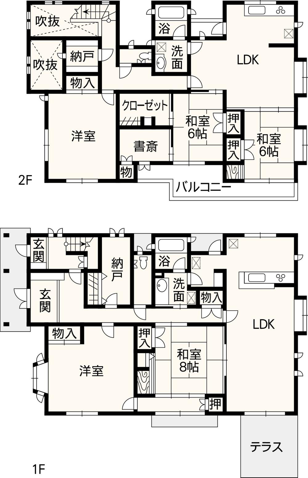Floor plan. 29,800,000 yen, 5LLDDKK, Land area 259.6 sq m , Building area 213.43 sq m