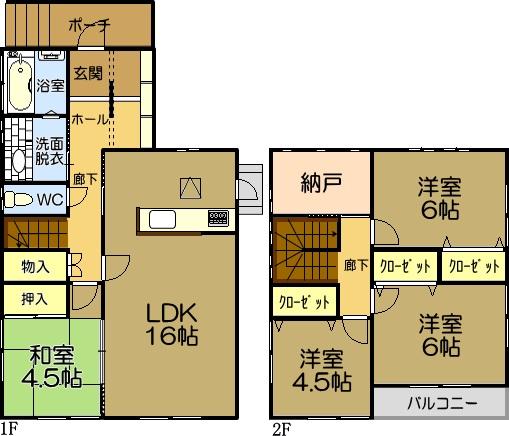 Floor plan. 26,800,000 yen, 4LDK, Land area 181.35 sq m , Building area 100.61 sq m
