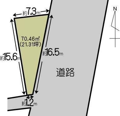Compartment figure. Land price 4.2 million yen, Land area 70.46 sq m