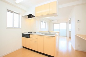 Kitchen. There is a bay window because it is counter kitchen & corner room