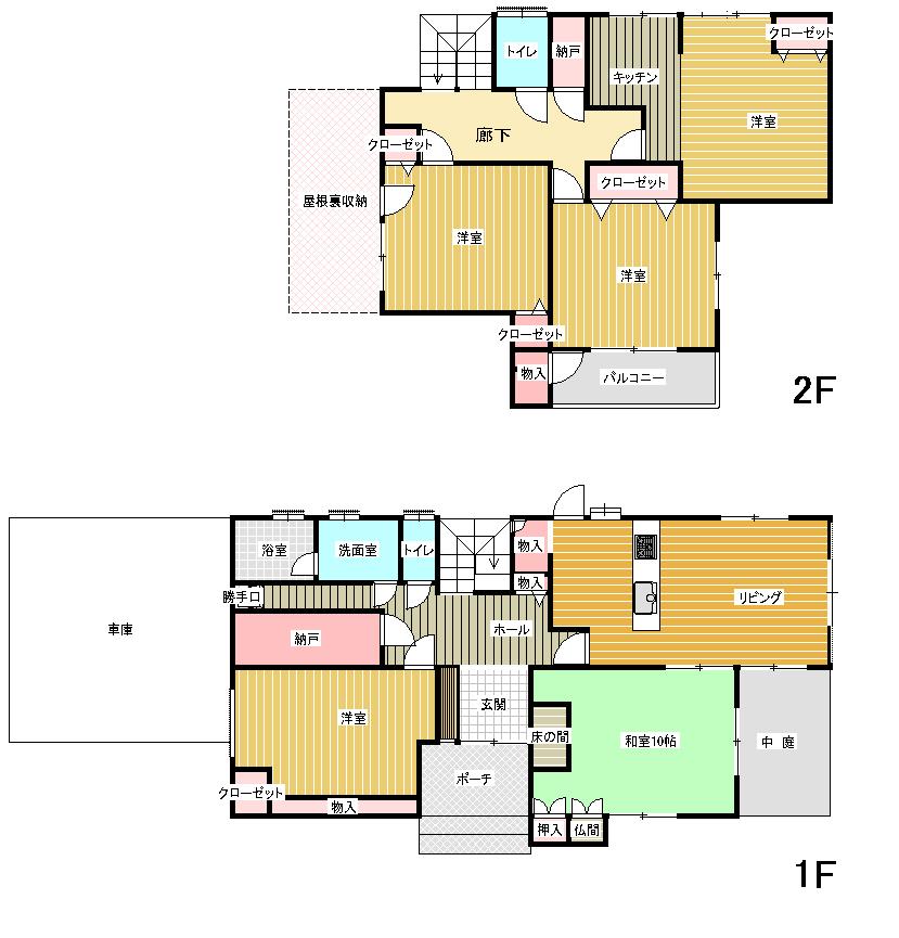 Floor plan. 29,800,000 yen, 5LDK + S (storeroom), Land area 555.83 sq m , Building area 189.52 sq m