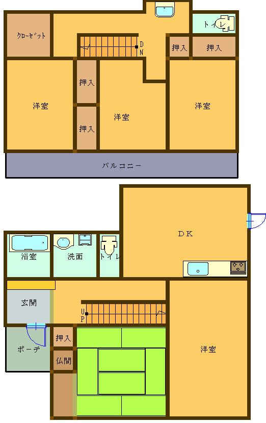 Floor plan. 15.8 million yen, 4LDK, Land area 227.27 sq m , Building area 119.82 sq m