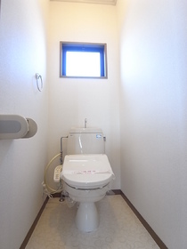Toilet. Convenient cleaning function with a toilet seat to ventilation with windows