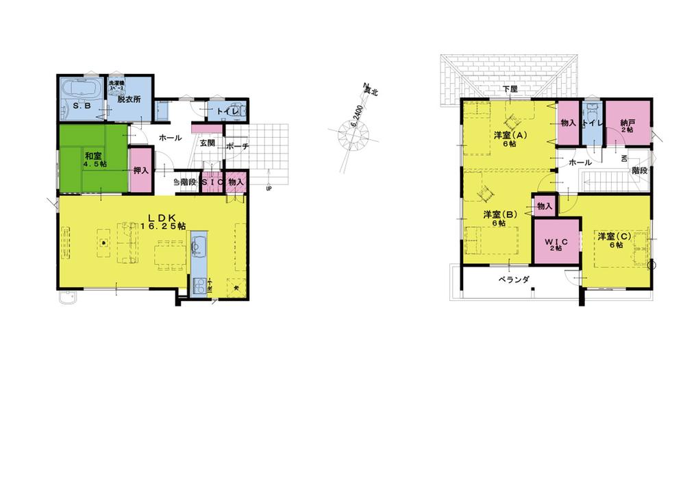 Floor plan. 32,980,000 yen, 4LDK + S (storeroom), Land area 181.59 sq m , Firmly secure the storage space in the closet + storeroom provided in the building area 112.21 sq m living room and each room. LDK of about 16 quires is, Light of day will go a lot from the window of the south.