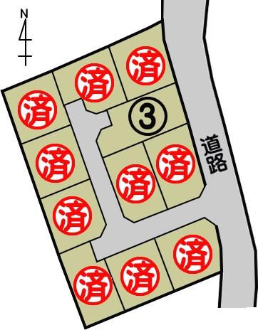 Compartment figure. Land price 9,078,000 yen, Land area 225.8 sq m target area is the No. 3 place