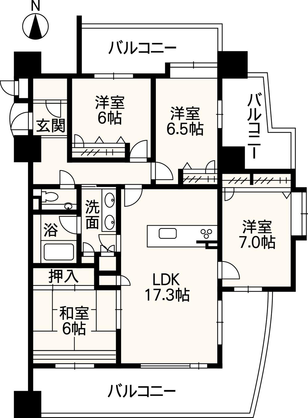 Floor plan. 4LDK, Price 27,800,000 yen, Occupied area 99.41 sq m , Balcony area 47.72 sq m