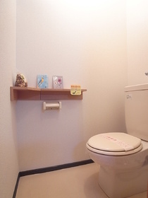 Toilet. It was wall-mounted furniture installation of Muji.