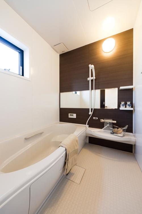 Bathroom. Model house bathroom. According to the interior, Coordination in muted colors.