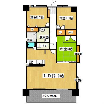 Floor plan. 3LDK, Price 14.8 million yen, Occupied area 74.14 sq m