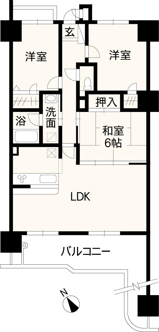 Floor plan. 3LDK, Price 13.6 million yen, Occupied area 78.21 sq m , Balcony area 16.56 sq m