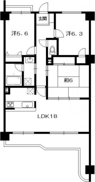 Floor plan. 3LDK, Price 13.6 million yen, Occupied area 78.21 sq m , Balcony area 17.4 sq m