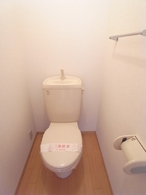 Toilet. Also with towel hanger
