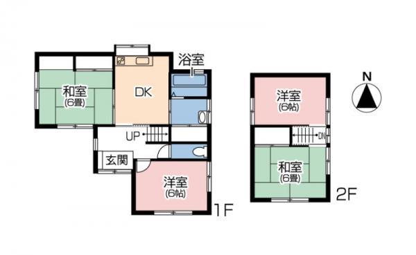 Floor plan. 7.9 million yen, 4DK, Land area 143.2 sq m , Building area 72.03 sq m land 143.20 square meters / Building 72.03 square meters