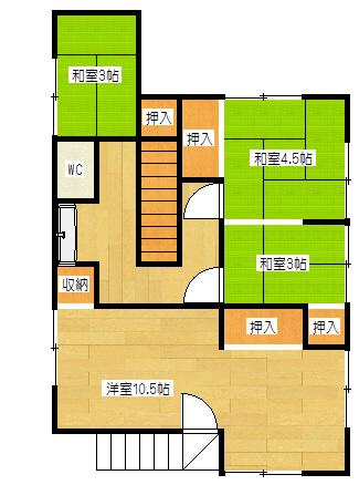 Floor plan. 7 million yen, 4DK + S (storeroom), Land area 127.25 sq m , Building area 64.49 sq m