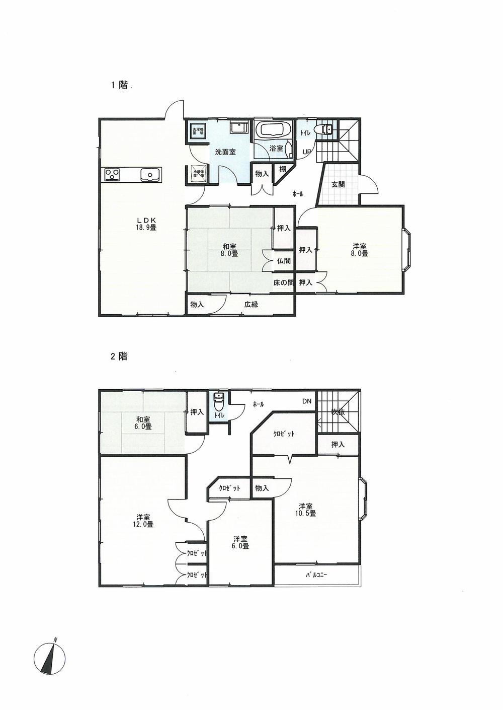 Floor plan. 22,980,000 yen, 6LDK, Land area 267.21 sq m , Building area 183.84 sq m