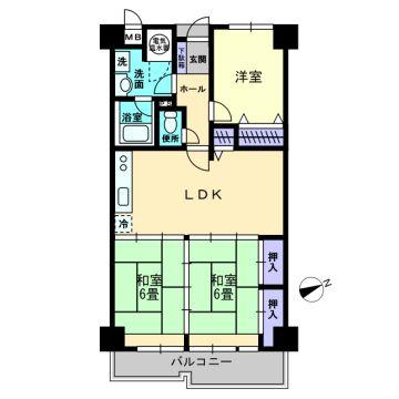 Floor plan. 3LDK, Price 8 million yen, Occupied area 71.94 sq m , Balcony area 8.64 sq m