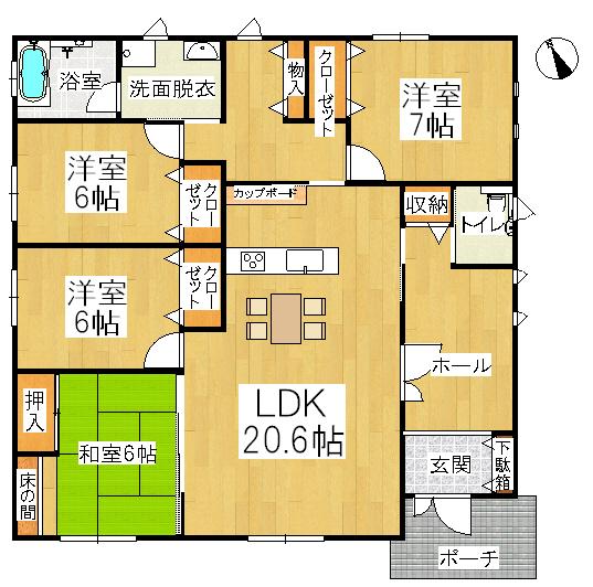Floor plan. 19,800,000 yen, 4LDK, Land area 259.99 sq m , Building area 115.83 sq m