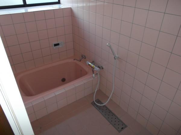 Bathroom. Pale pink bath