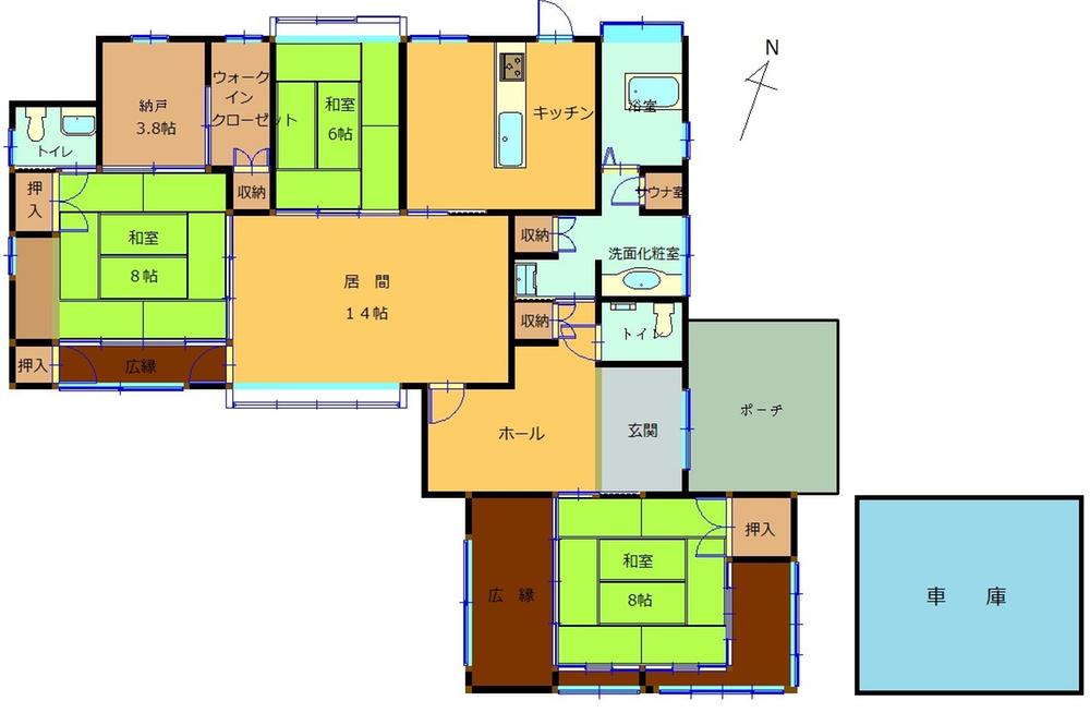 Floor plan. 26 million yen, 4LDK + 2S (storeroom), Land area 555 sq m , Building area 136.93 sq m site (August 2013) Shooting