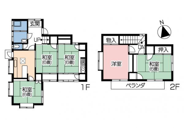 Floor plan. 15.9 million yen, 5DK, Land area 238.75 sq m , Is a floor plan with a focus on building area 106.16 sq m Japanese-style room