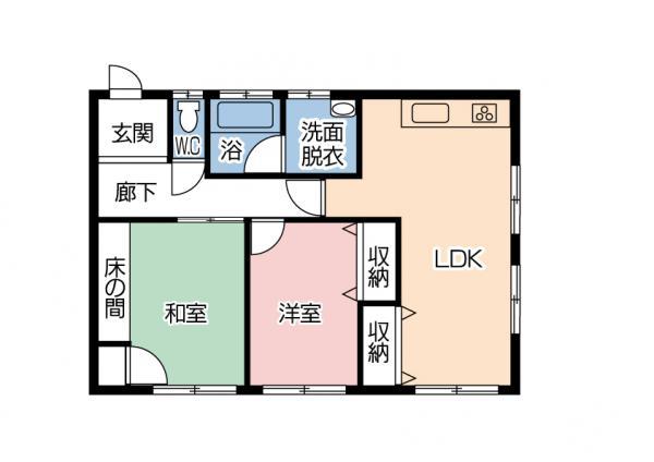 Floor plan. 10.9 million yen, 2LDK, Land area 173.33 sq m , Building area 63.76 sq m 2LDK of the one-story house