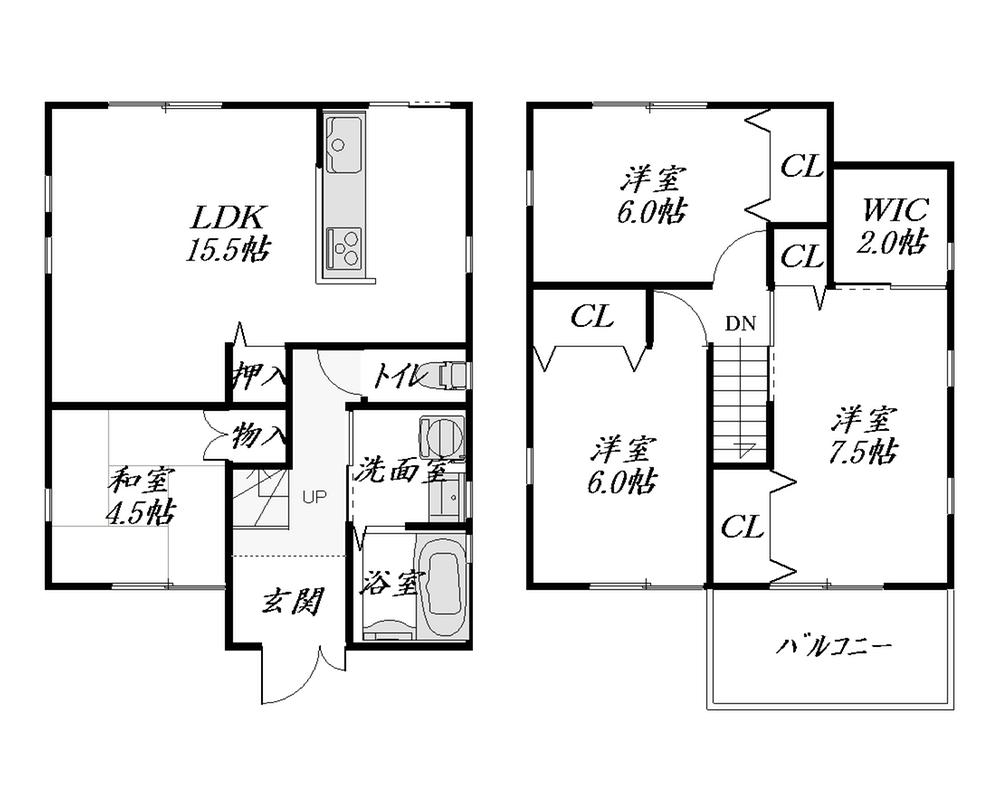 Floor plan. 26,800,000 yen, 4LDK, Land area 90.18 sq m , Building area 92.34 sq m