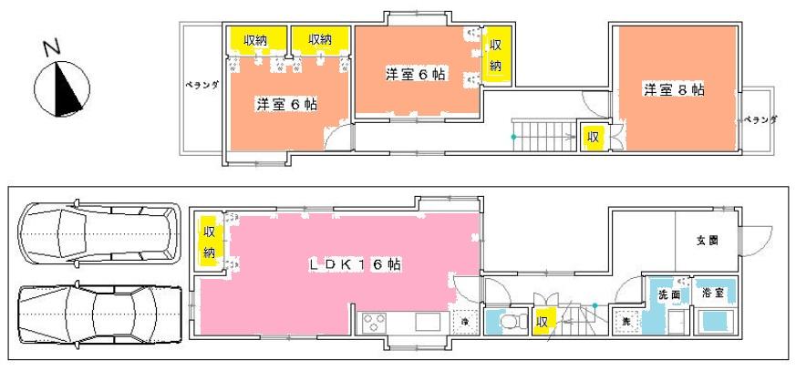 Floor plan. 13.8 million yen, 3LDK, Land area 97.57 sq m , Building area 95.58 sq m