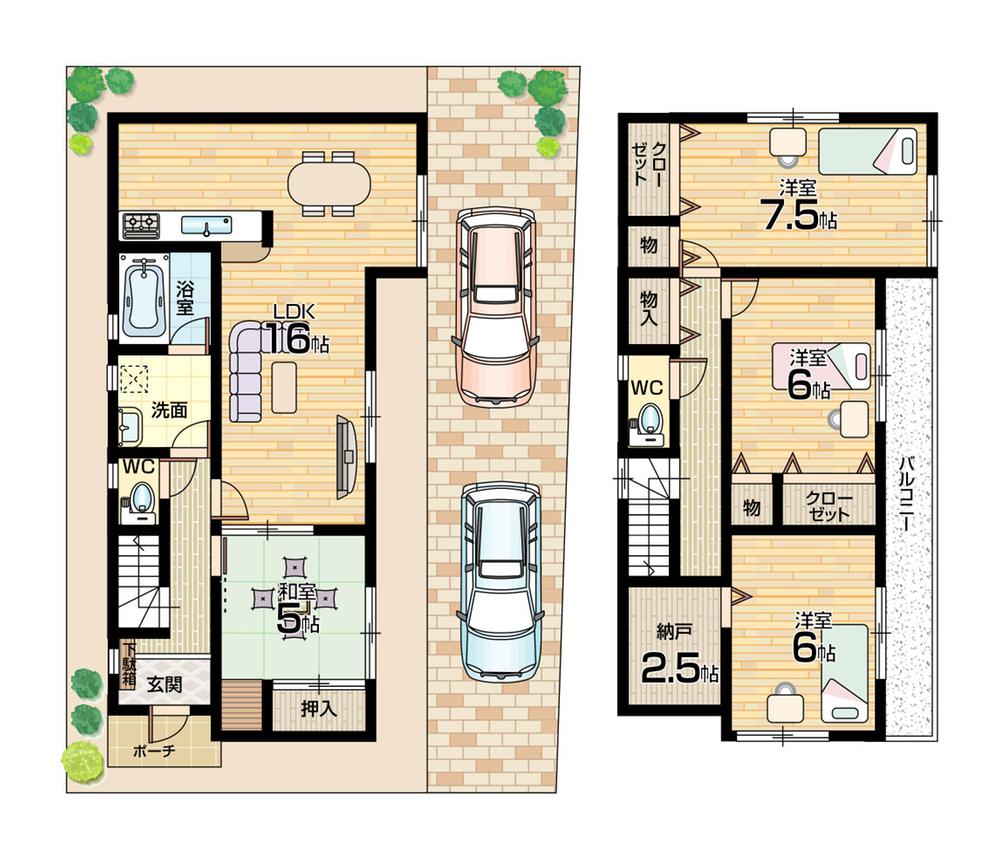 Floor plan. 23,900,000 yen, 4LDK + S (storeroom), Land area 108.09 sq m , Building area 104.44 sq m