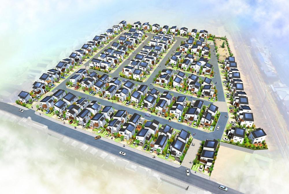 Cityscape Rendering. All sections site about 33 ~ About 48 square meters clear of the land plan of It was realized the partition layout full of open feeling in harmony with nature. Town in the road, Since it has to ensure the width 6m, Car of passing is smooth in the peace of mind. 