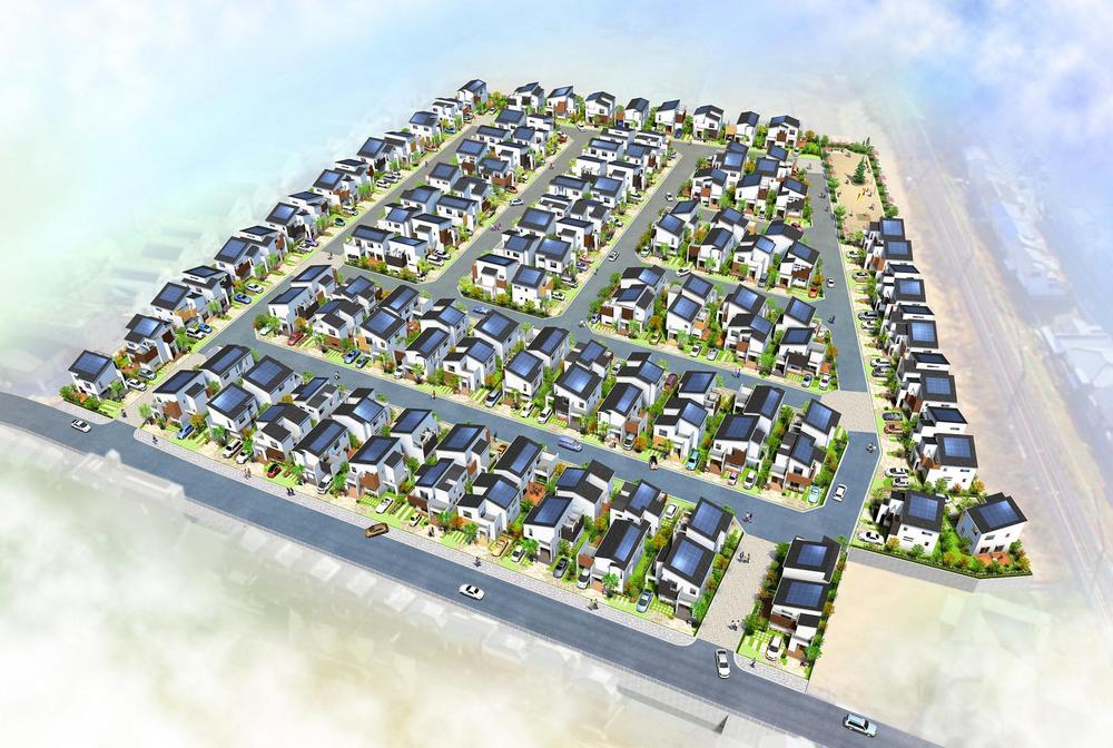 Cityscape Rendering. All sections site about 33 ~ About 48 square meters clear of the land plan of It was realized the partition layout full of open feeling in harmony with nature. Town in the road, Since it has to ensure the width 6m, Car of passing is smooth in the peace of mind.