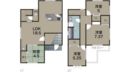 Floor plan. (No. 8 land plan), Price 31,340,000 yen, 4LDK, Land area 139.21 sq m , Building area 98.12 sq m
