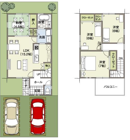 Floor plan. (No. 1 point), Price 28.8 million yen, 4LDK, Land area 113.66 sq m , Building area 90.91 sq m