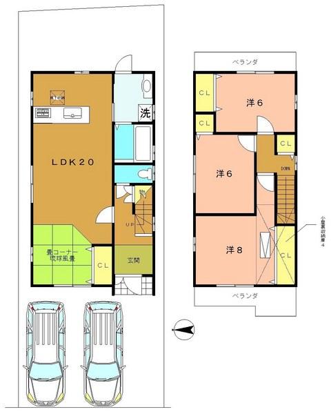 Building plan example (floor plan). Building plan example Building price      Ten thousand yen, Building area    sq m