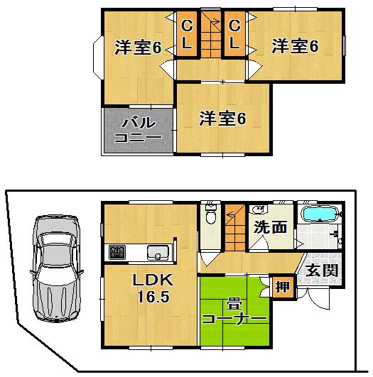 Floor plan. 25,200,000 yen, 3LDK, Land area 81.79 sq m , Building area 80.19 sq m all-electric homes