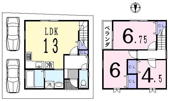 Floor plan. 22,800,000 yen, 3LDK, Land area 80.52 sq m , Design with an emphasis on building area 74.1 sq m to live ease