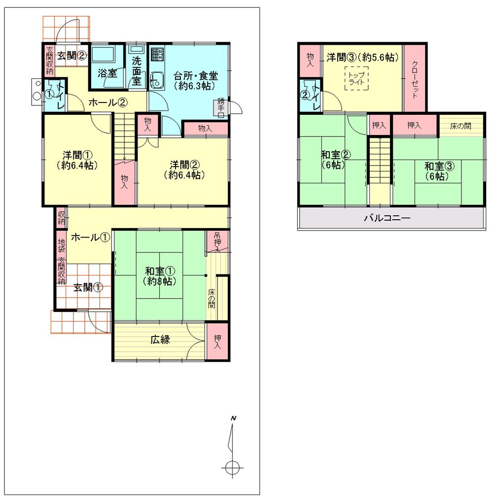 Floor plan. 22,800,000 yen, 6DK, Land area 199.65 sq m , Building area 77.75 sq m