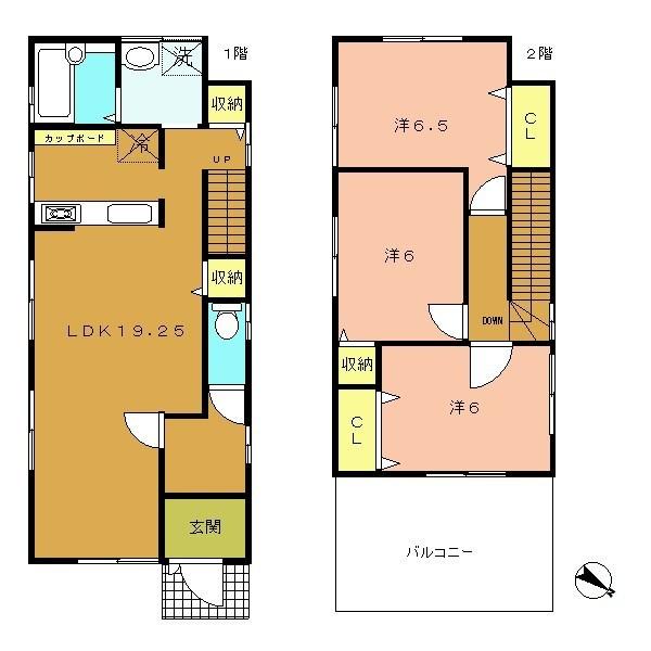 Floor plan. 25,800,000 yen, 4LDK, Land area 109.64 sq m , Building area 87.27 sq m 1 floor of the shutters on a rainy day in the electric shutter It is a breeze. Or family gatherings would you like a big living room?