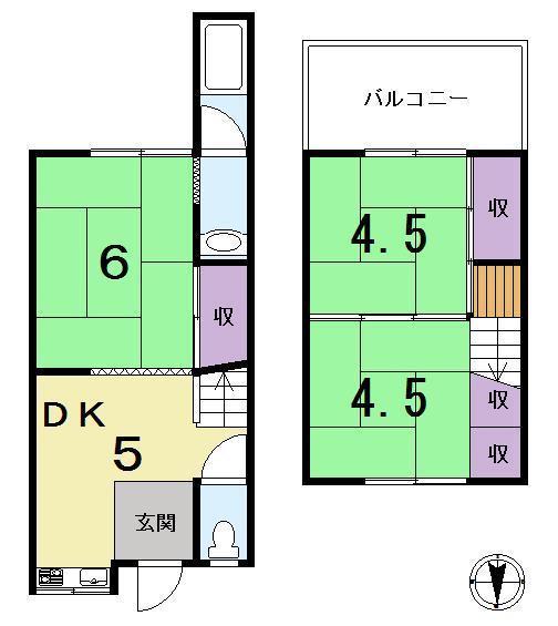 Floor plan. 4 million yen, 3DK, Land area 47.27 sq m , Building area 44.5 sq m