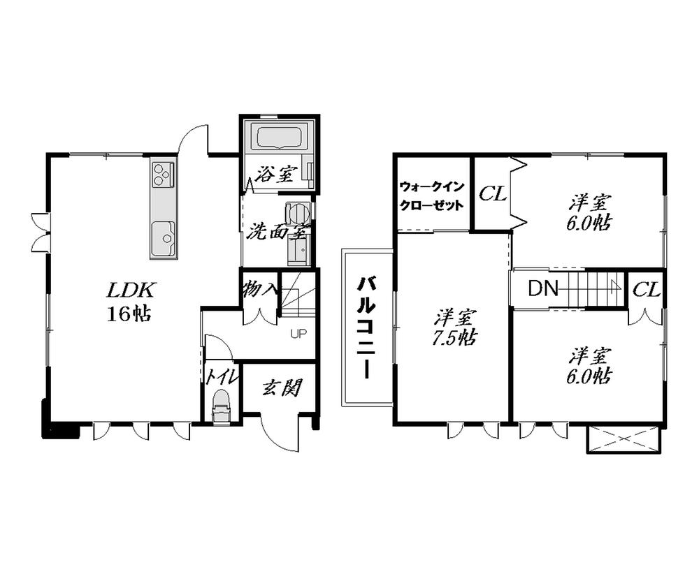 Floor plan. 25,800,000 yen, 3LDK, Land area 100.19 sq m , Building area 80.13 sq m 2 No. land 25,800,000 yen  Land area: 100.19 (30.30 square meters)  Ken'nobe: 80.13 sq m