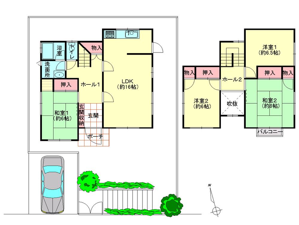 Floor plan. 20.8 million yen, 4LDK, Land area 192.19 sq m , Building area 103.5 sq m