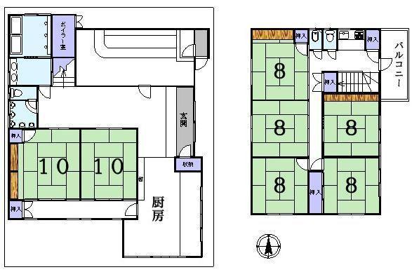 Floor plan. 32 million yen, 7K, Land area 238.24 sq m , Building area 253.17 sq m