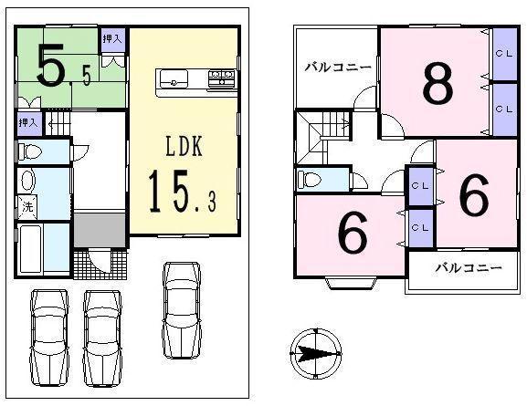 Floor plan. 28.8 million yen, 4LDK, Land area 101.73 sq m , Building area 100.17 sq m