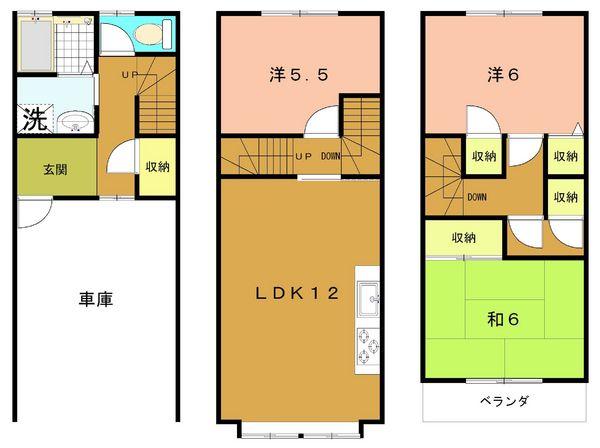 Floor plan. 8.9 million yen, 3LDK, Land area 36.21 sq m , Building area 87.15 sq m